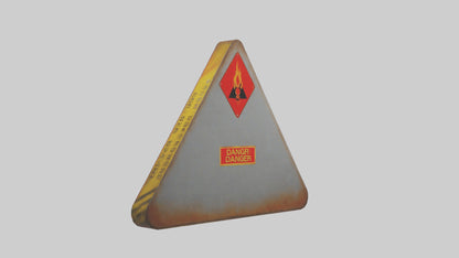 3D model High Pressure Danger Sign model VR / AR / low-poly