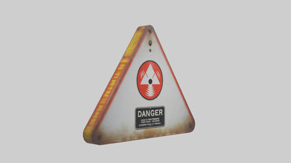 3D model High Pressure Danger Sign model VR / AR / low-poly