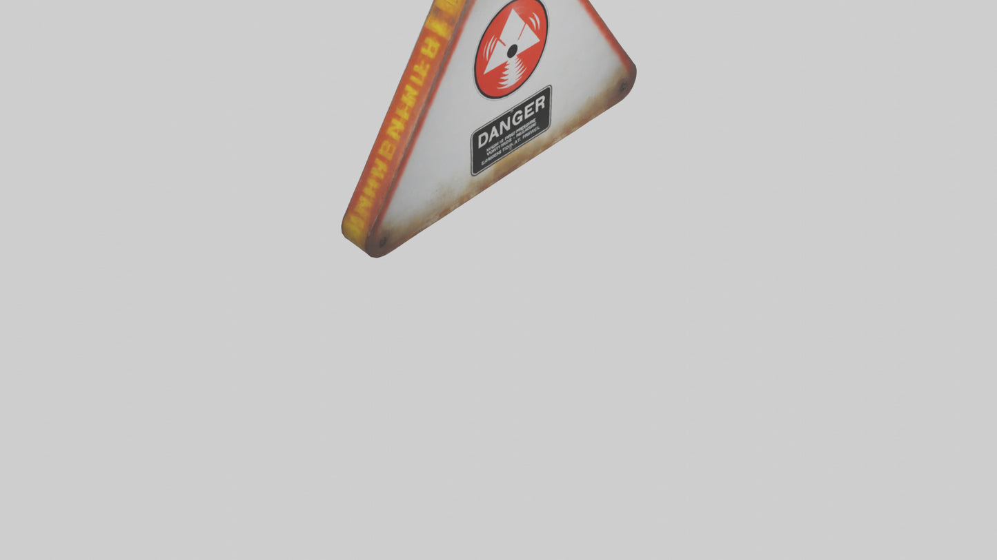 3D model High Pressure Danger Sign model VR / AR / low-poly