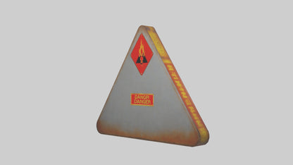 3D model High Pressure Danger Sign model VR / AR / low-poly