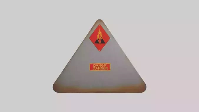 3D model High Pressure Danger Sign model VR / AR / low-poly