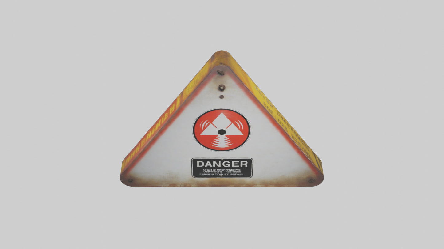 3D model High Pressure Danger Sign model VR / AR / low-poly