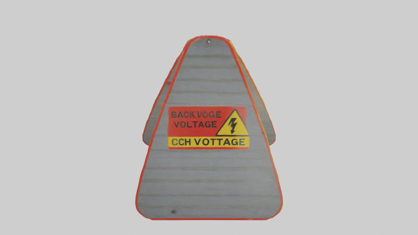 3D model High Voltage Caution Sign model VR / AR / low-poly
