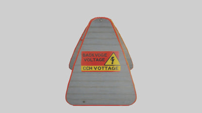 3D model High Voltage Caution Sign model VR / AR / low-poly