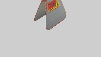 3D model High Voltage Caution Sign model VR / AR / low-poly