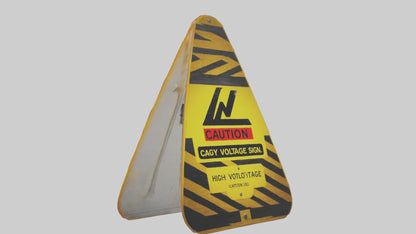 3D model High Voltage Caution Sign model VR / AR / low-poly