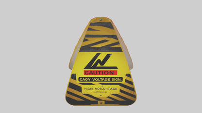 3D model High Voltage Caution Sign model VR / AR / low-poly