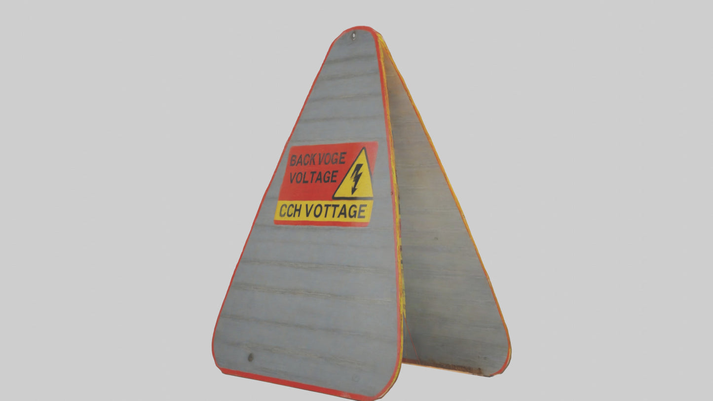 3D model High Voltage Caution Sign model VR / AR / low-poly