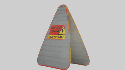3D model High Voltage Caution Sign model VR / AR / low-poly