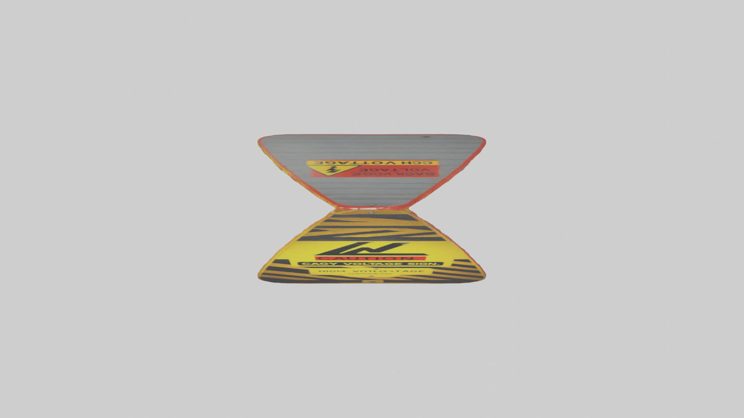 3D model High Voltage Caution Sign model VR / AR / low-poly