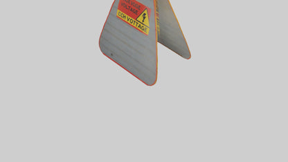 3D model High Voltage Caution Sign model VR / AR / low-poly