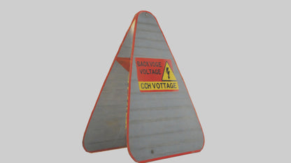 3D model High Voltage Caution Sign model VR / AR / low-poly