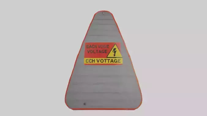 3D model High Voltage Caution Sign model VR / AR / low-poly
