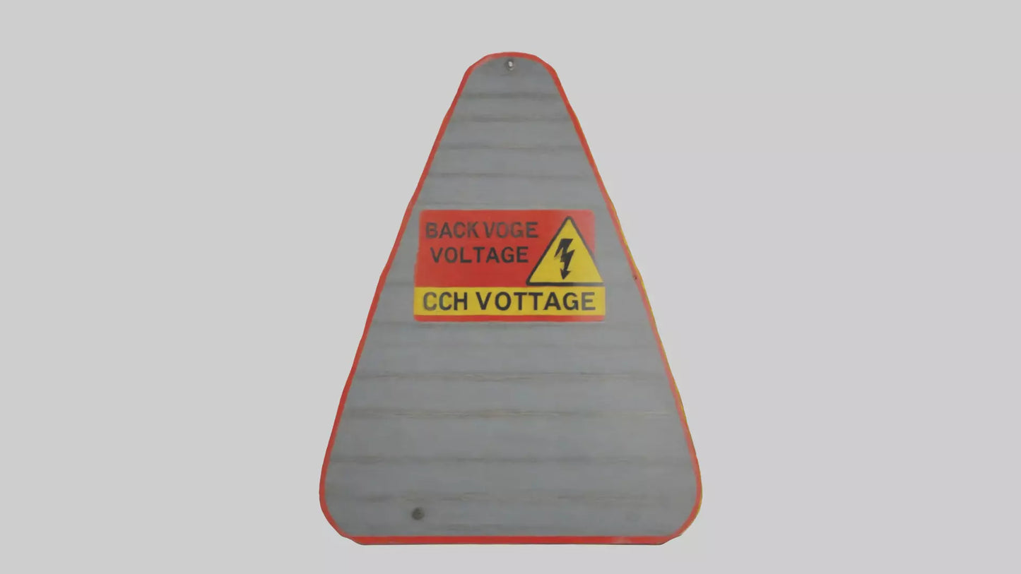 3D model High Voltage Caution Sign model VR / AR / low-poly