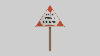 3D model High Winds Ahead Danger Sign model VR / AR / low-poly