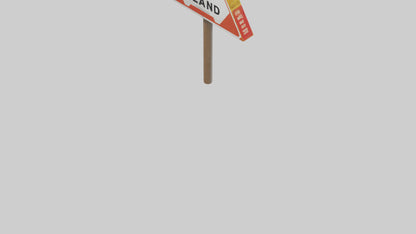 3D model High Winds Ahead Danger Sign model VR / AR / low-poly