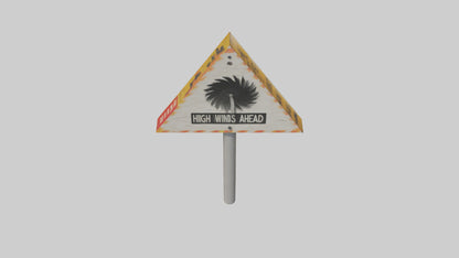 3D model High Winds Ahead Danger Sign model VR / AR / low-poly
