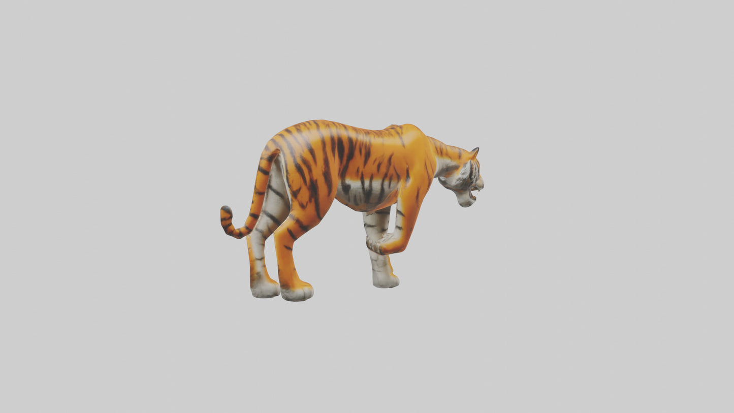 3D model Himalayan Tiger hunting model VR / AR / low-poly