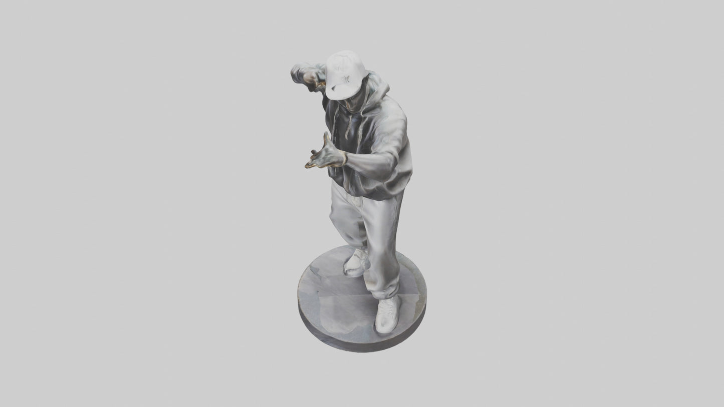 3D model HipHop Dancer statue model VR / AR / low-poly