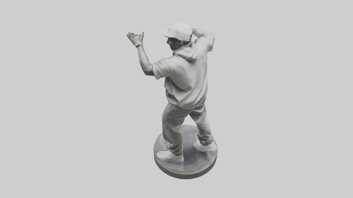 3D model HipHop Dancer statue model VR / AR / low-poly