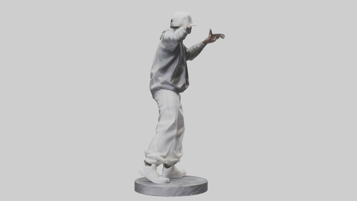 3D model HipHop Dancer statue model VR / AR / low-poly