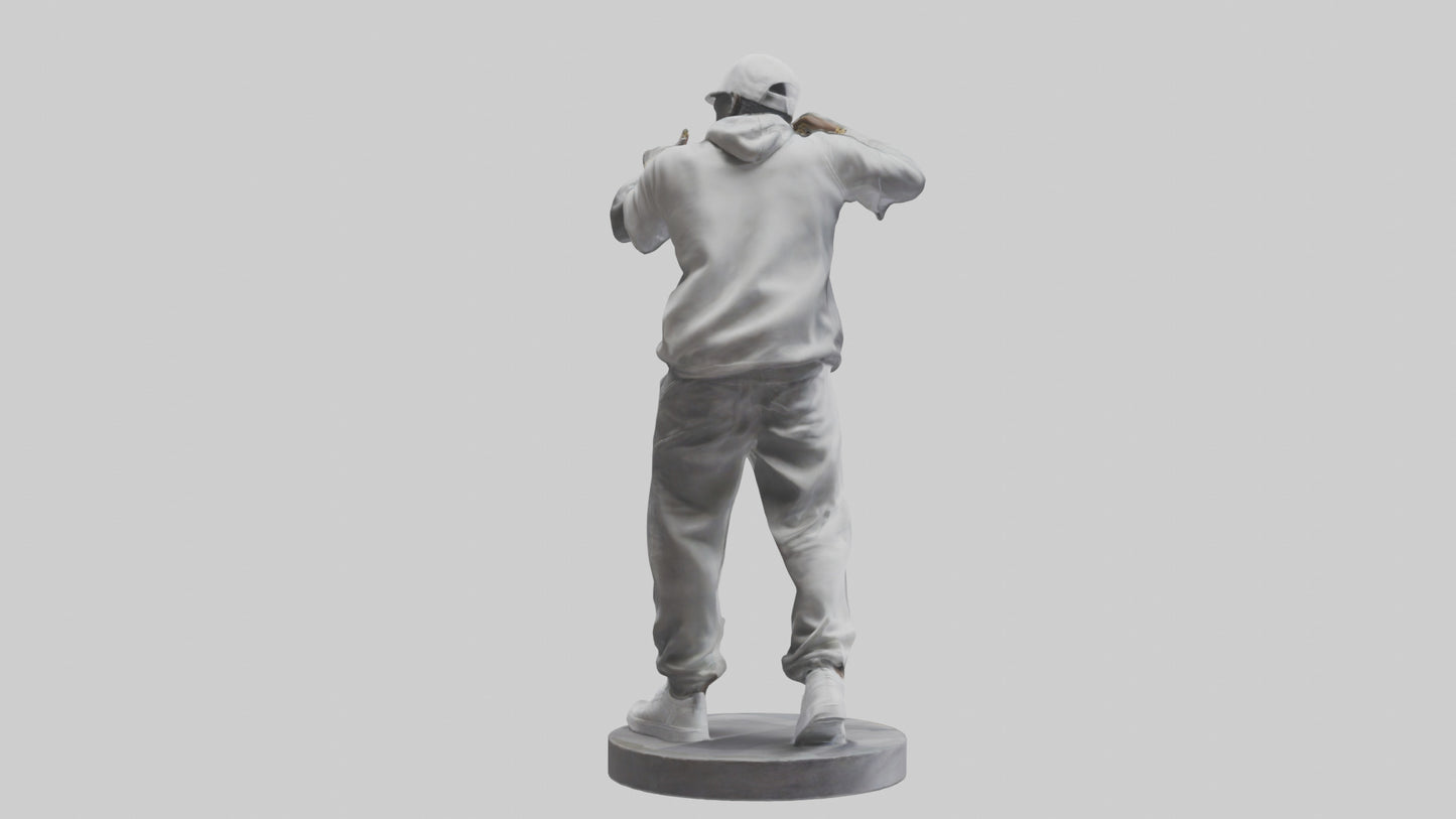 3D model HipHop Dancer statue model VR / AR / low-poly