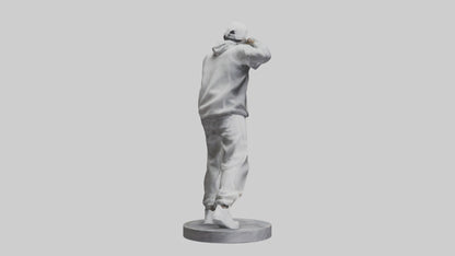 3D model HipHop Dancer statue model VR / AR / low-poly