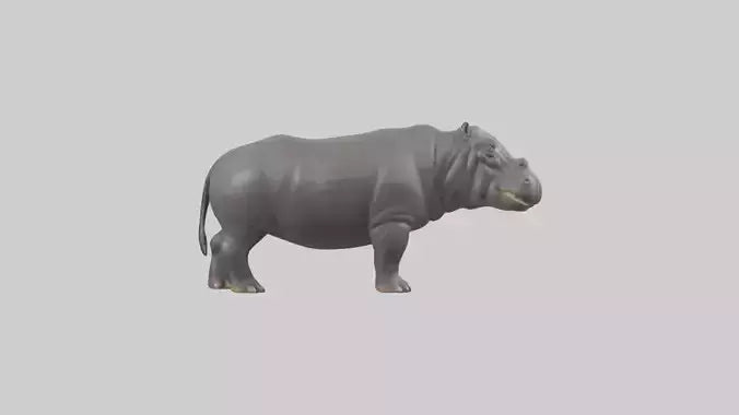 3D model Hippopotamus statue model VR / AR / low-poly