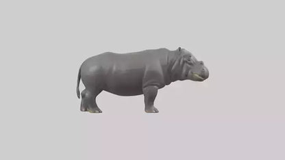 3D model Hippopotamus statue model VR / AR / low-poly