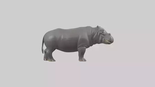 3D model Hippopotamus statue model VR / AR / low-poly