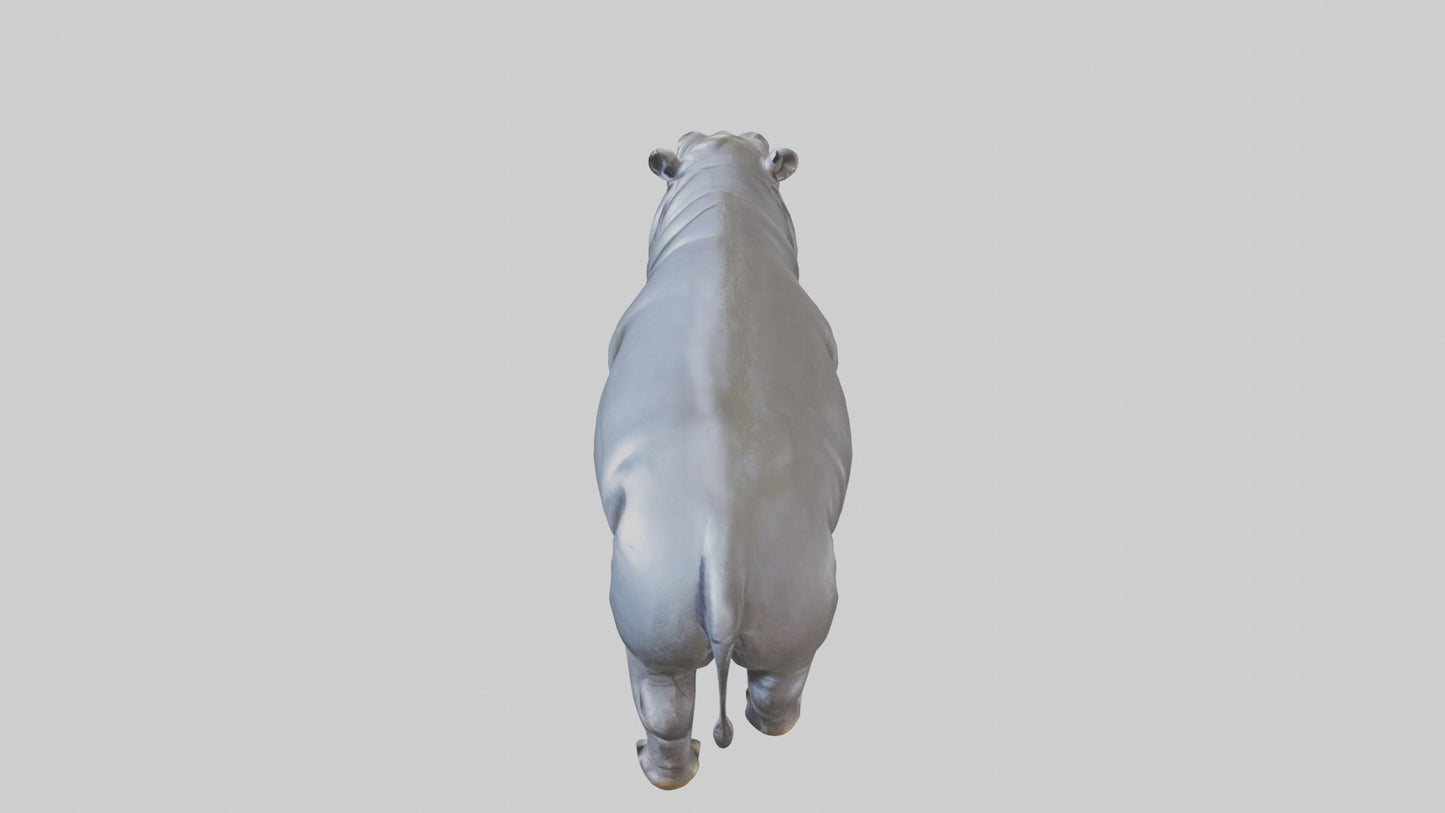 3D model Hippopotamus statue model VR / AR / low-poly