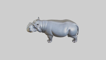 3D model Hippopotamus statue model VR / AR / low-poly