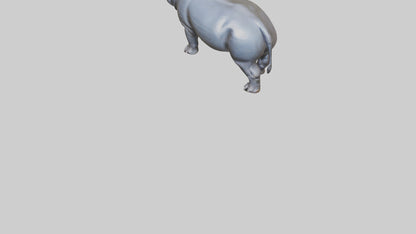 3D model Hippopotamus statue model VR / AR / low-poly