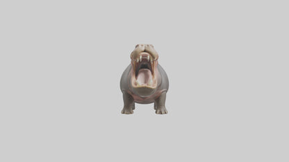 3D model Hippopotamus yawning model VR / AR / low-poly