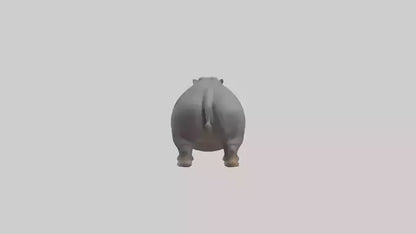 3D model Hippopotamus yawning model VR / AR / low-poly