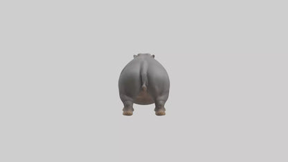 3D model Hippopotamus yawning model VR / AR / low-poly