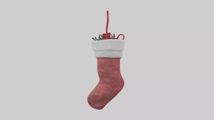 3D model Holiday Stocking model VR / AR / low-poly