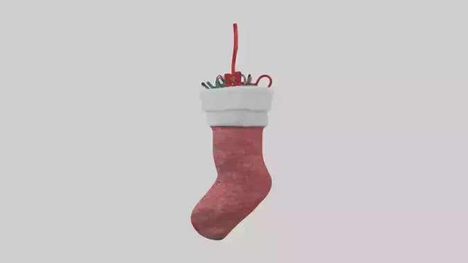 3D model Holiday Stocking model VR / AR / low-poly