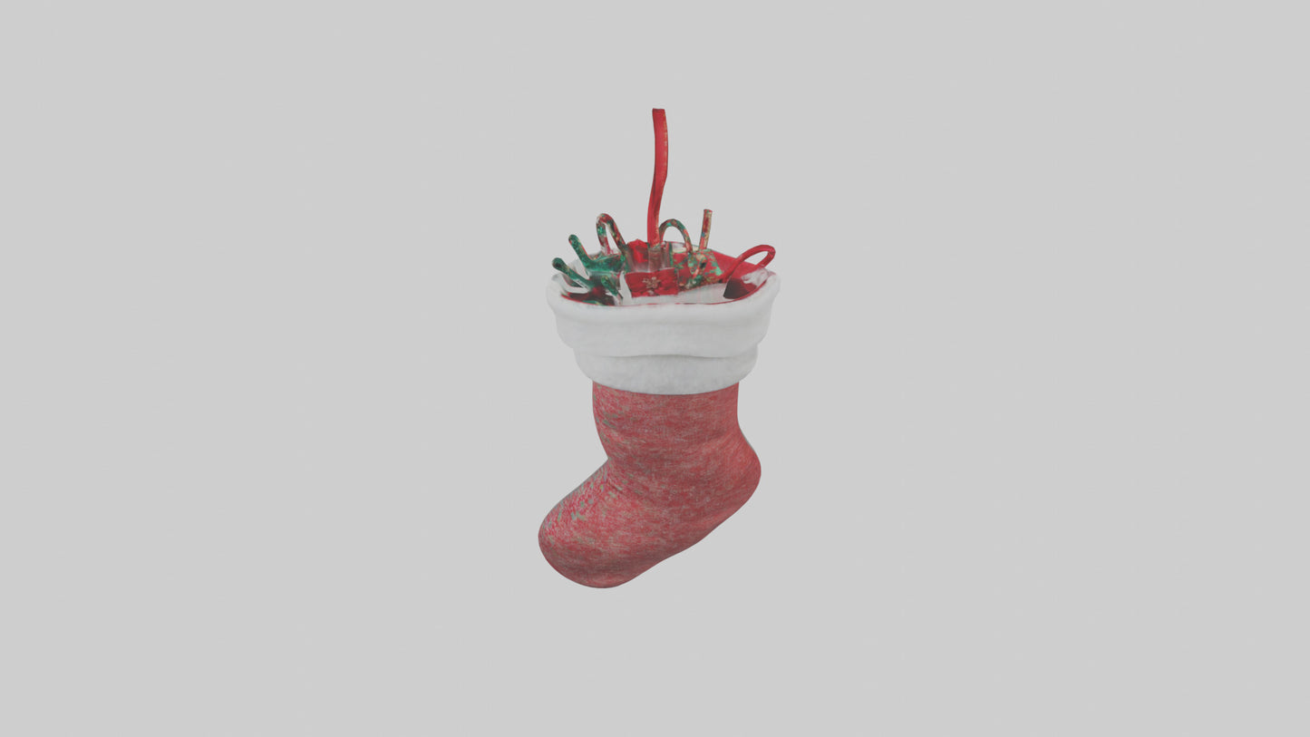 3D model Holiday Stocking model VR / AR / low-poly