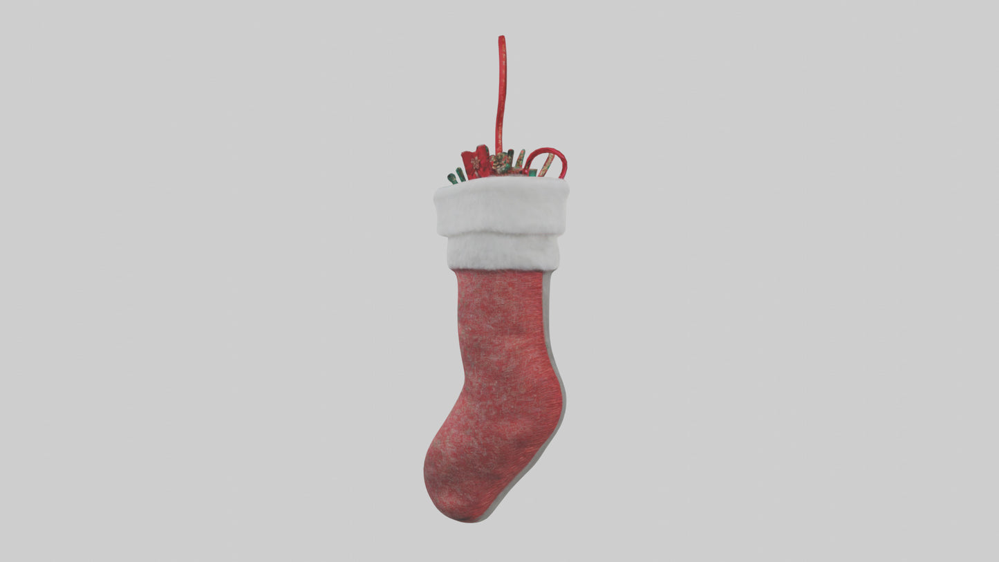 3D model Holiday Stocking model VR / AR / low-poly