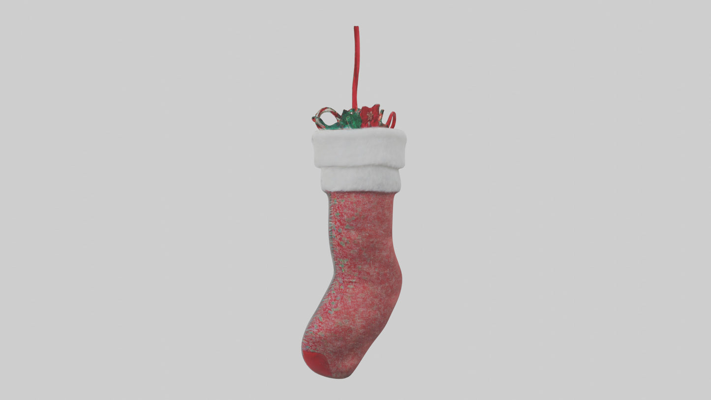 3D model Holiday Stocking model VR / AR / low-poly