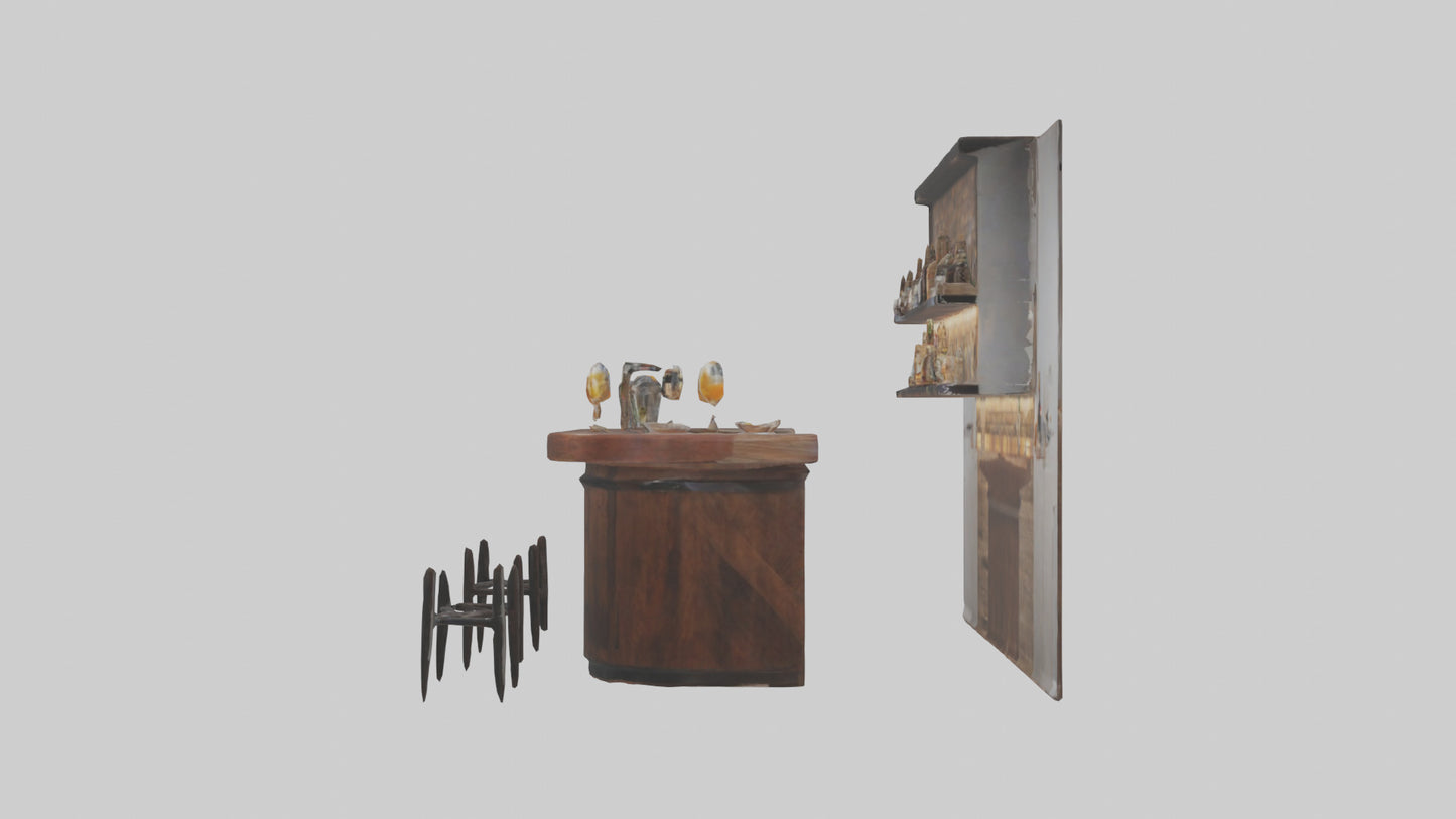 3D model Home Bar VR / AR / low-poly