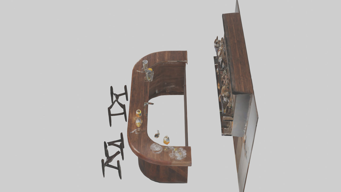 3D model Home Bar VR / AR / low-poly
