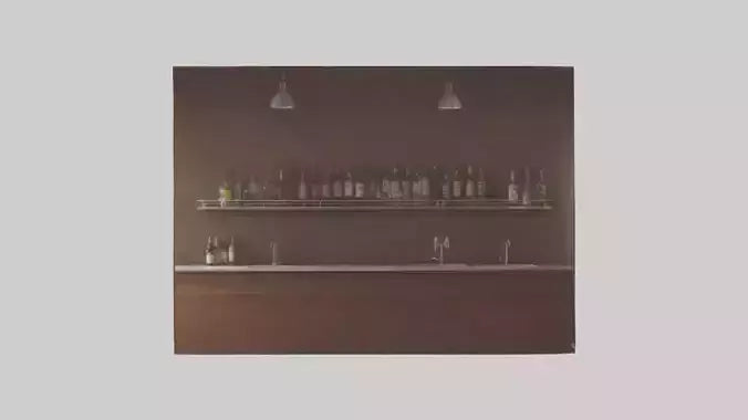 3D model Home Bar VR / AR / low-poly