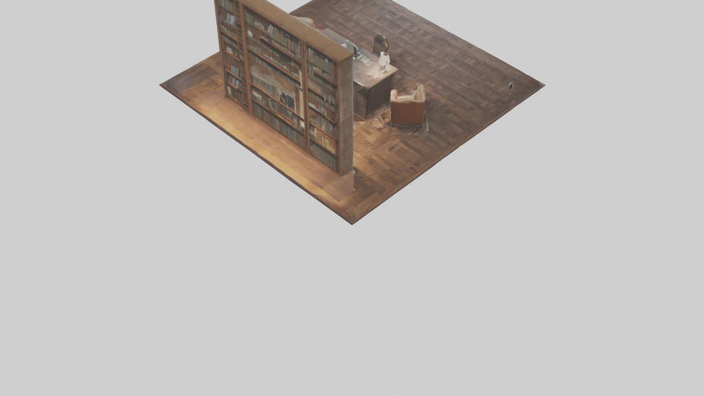 3D model Home Library VR / AR / low-poly