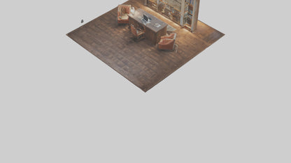 3D model Home Library VR / AR / low-poly