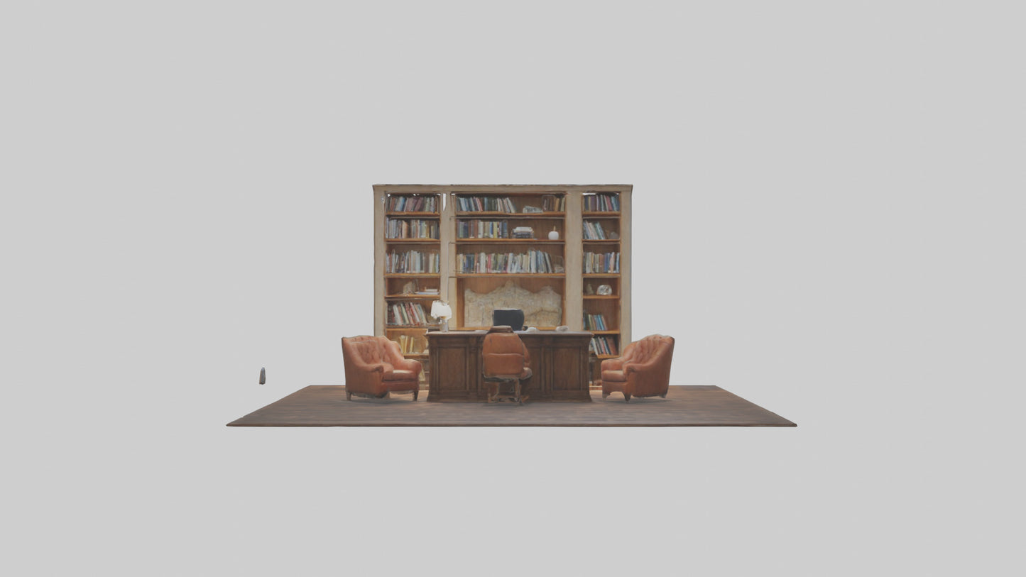 3D model Home Library VR / AR / low-poly