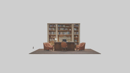 3D model Home Library VR / AR / low-poly