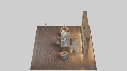 3D model Home Library VR / AR / low-poly