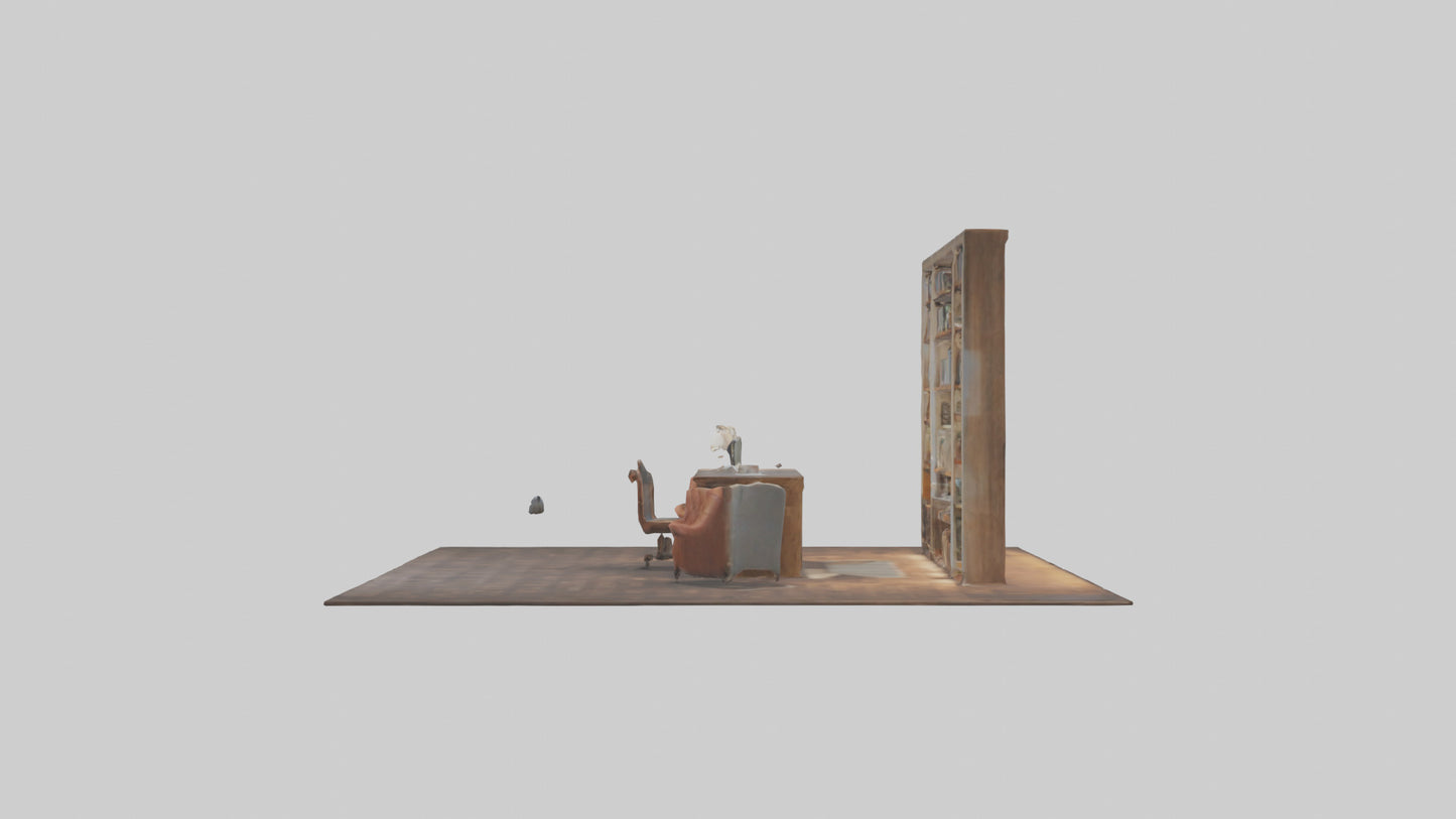 3D model Home Library VR / AR / low-poly